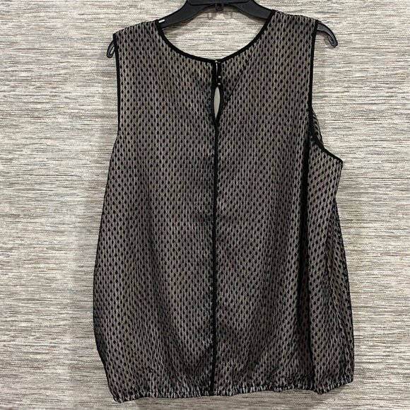 Cold water Creek Sheer Black Polka Dot Sleeveless Top Back Keyhole  Plus Size 22 - Picture 5 of 7